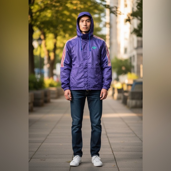 Adidas Men's Vibrant Purple Windbreaker